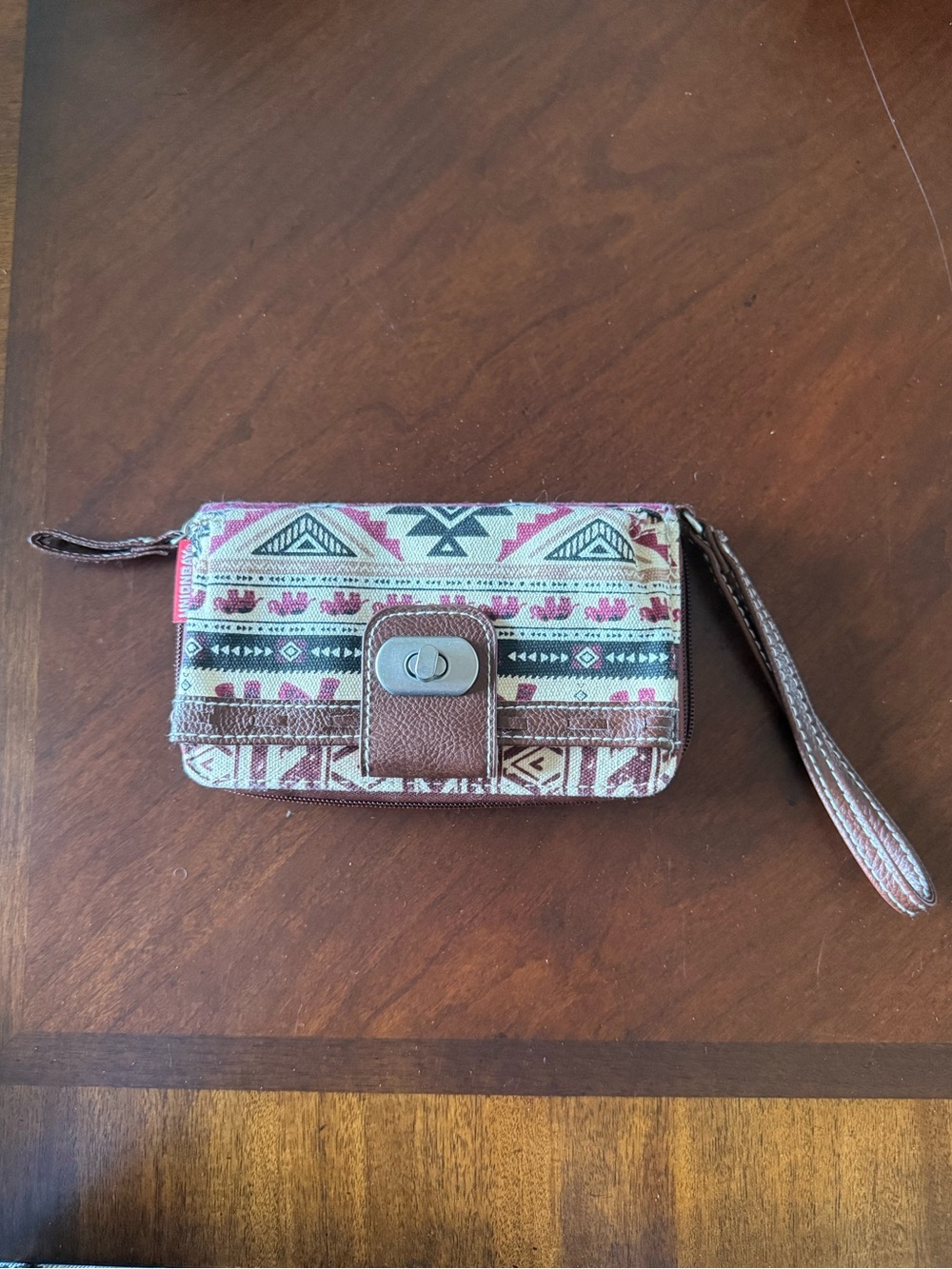 Union Bay Woven Elephant Print Wristlet Wallet - 7" x 4"
